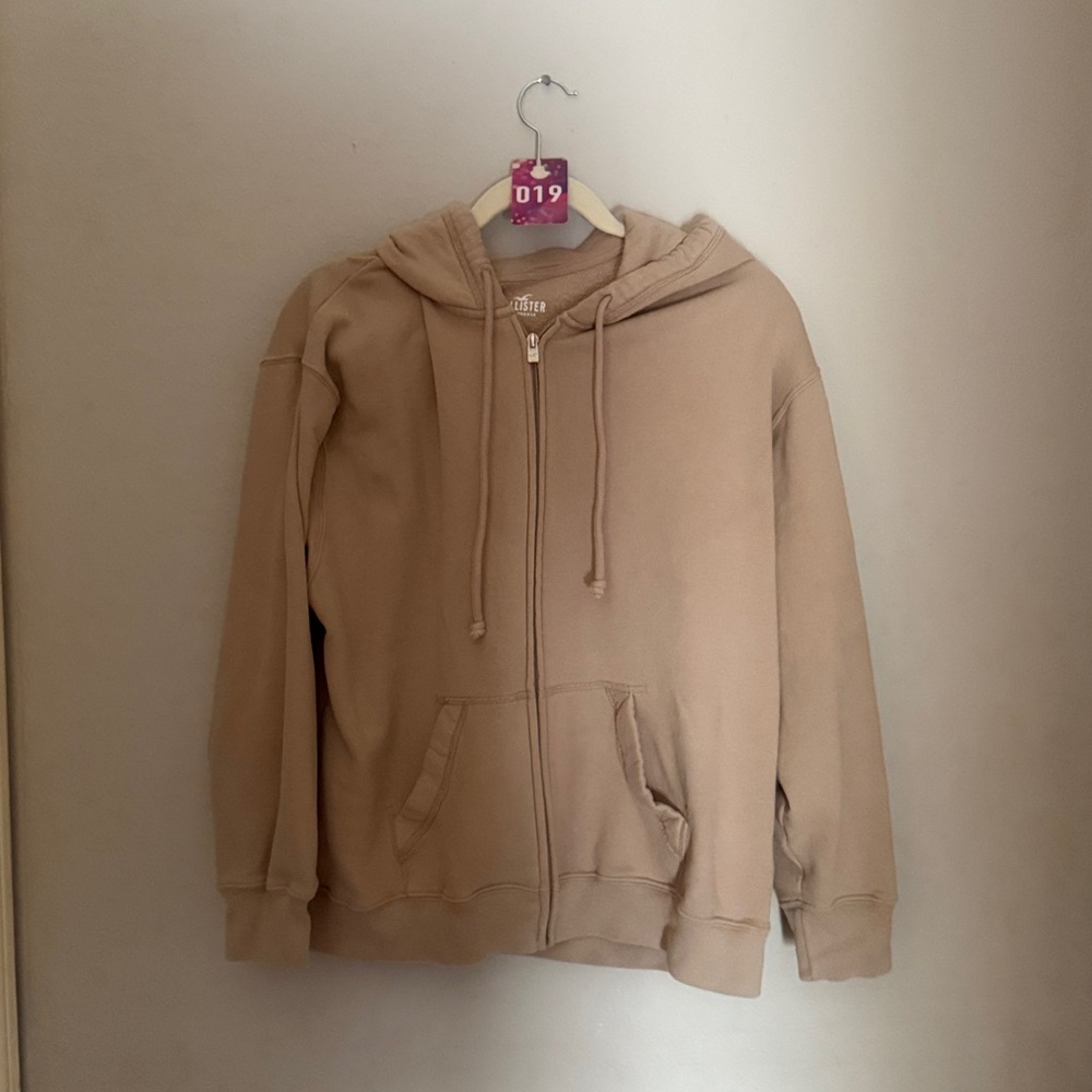 Hollister Tan Zip-Up Hoodie